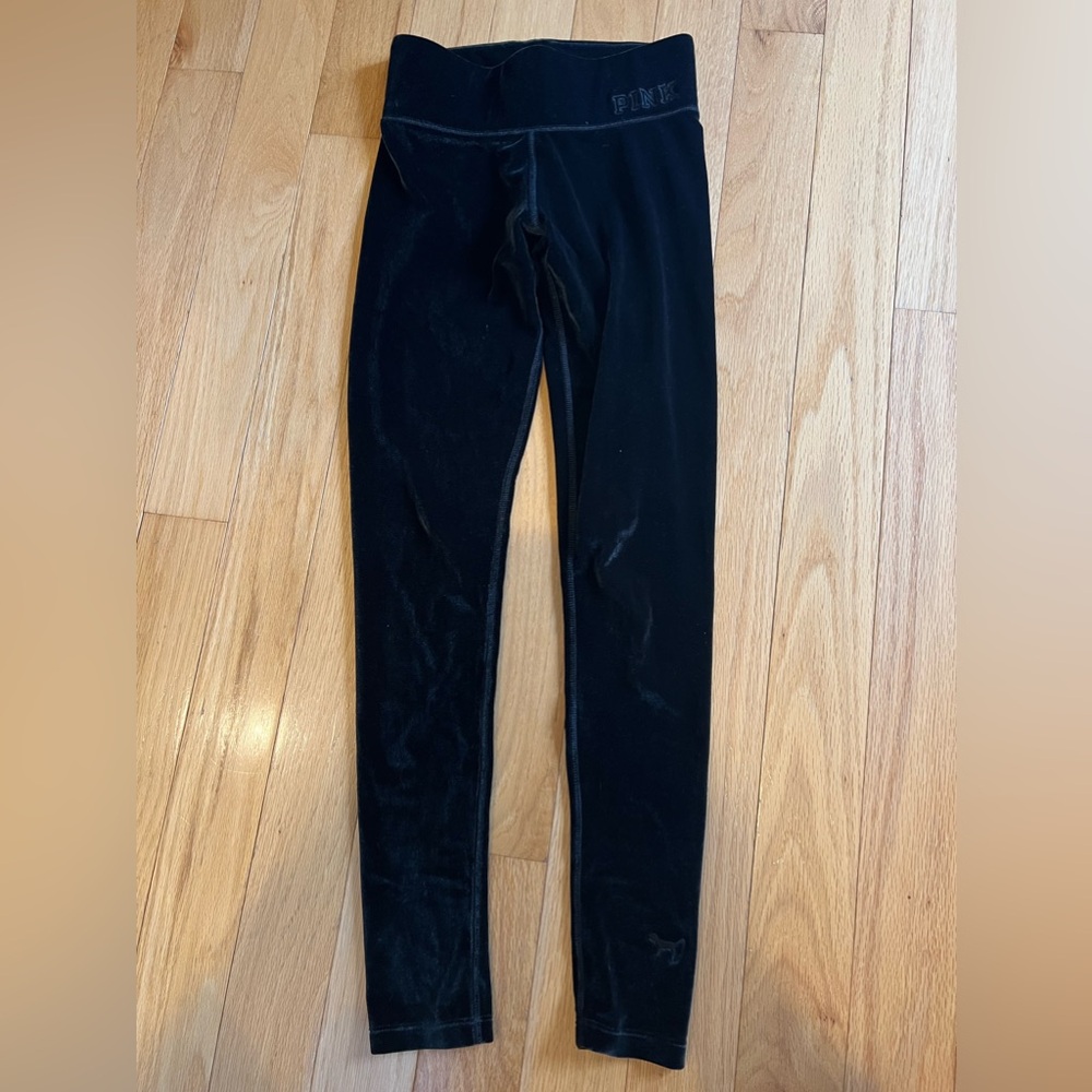 Victoria secret black velvet leggings size xs